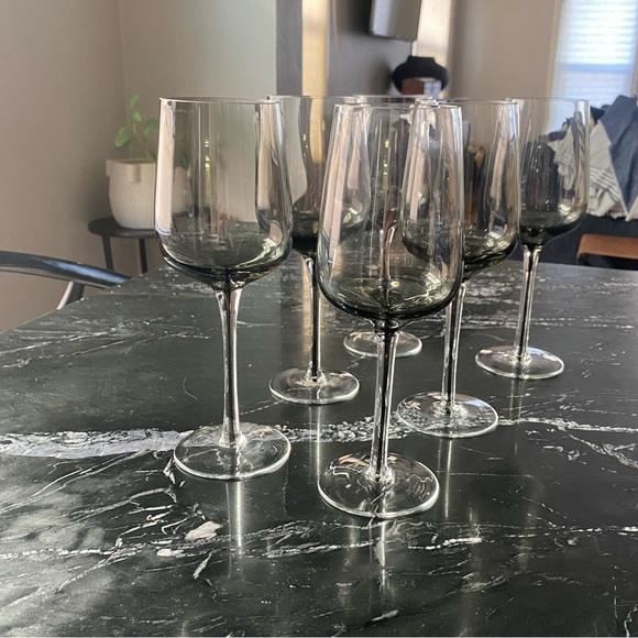 CB2 Reina White Smoke Wine Glasses (x6) - Picture 3 of 6